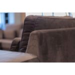 Salon Louise panoramique en tissu avec coussins brun – Image 6