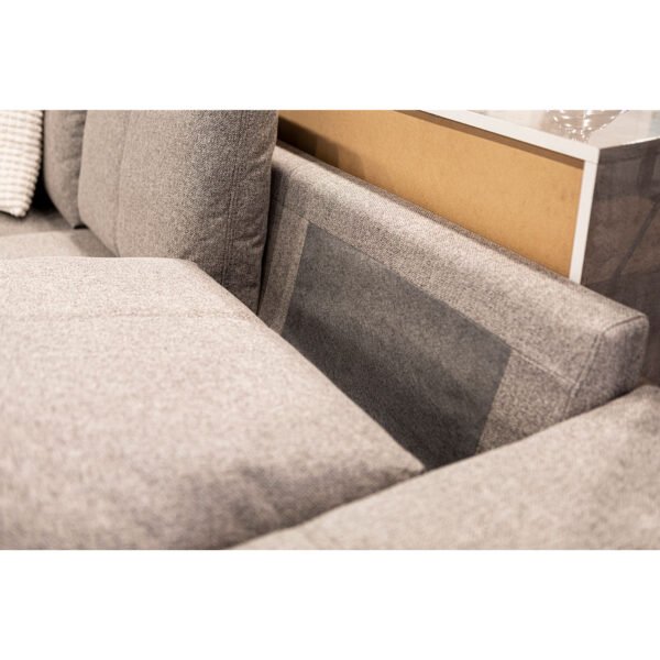 Salon Gabriella panoramique en tissu gris – Image 9