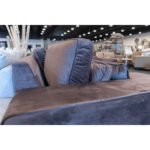 Salon Louise panoramique en tissu avec coussins brun – Image 11