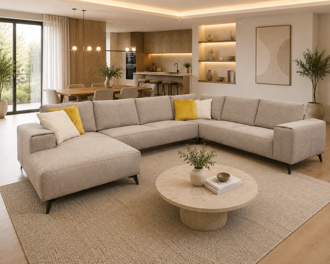 9137968c-fe67-444d-b8d1-a61279086dfa Salon Gabriella panoramique en tissu gris – Image 1