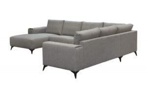 Salon Gabriella panoramique en tissu gris – Image 10