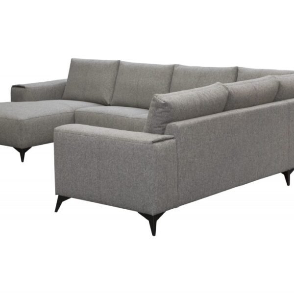 Salon Gabriella panoramique en tissu gris – Image 10