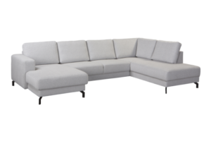 Salon Baltimore panoramique en tissu gris clair – Image 15
