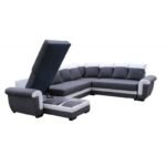 Salon Big Latte convertible avec coffre couleur gris – Image 2