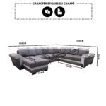 Salon Big Latte convertible avec coffre couleur gris – Image 5