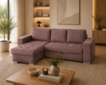Salon Novira petit d'angle convertible brun