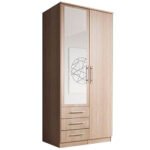 Armoire 2 portes blanc ou sonoma szantal