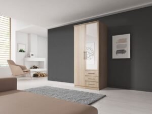 Armoire 2 portes blanc ou sonoma szantal – Image 2