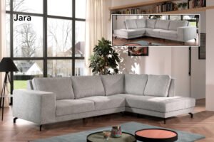 Salon Jara d'angle tissu gris – Image 2
