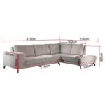 Salon Jara d'angle tissu gris – Image 3