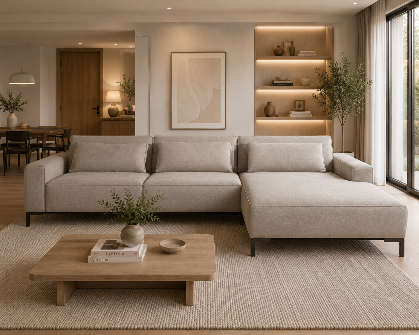 bff2b4fd-8445-42ea-9b07-6a94f4094014 Salon Kai d'angle en tissu – Image 1