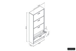 Meuble à chaussures béton 4 portes Carini – Image 2