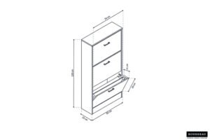 Meuble à chaussure béton 3 portes Carini – Image 2