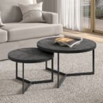Table basse 'Laveu' set de 2 noir