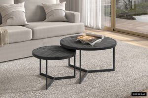 Table basse 'Laveu' set de 2 noir