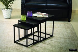 Table d'appoint 'Maia' set de 3 Noir