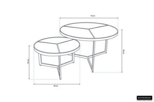 Table basse 'Laveu' set de 2 Gris – Image 2