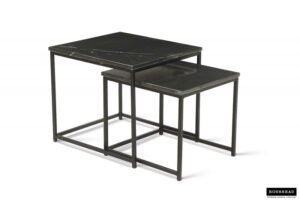 Table d'appoint 'Rennes' set de 2 Marbre noir – Image 4