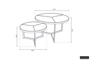 Table basse 'Laveu' set de 2 noir – Image 2
