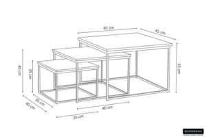 Table d'appoint 'Maia' set de 3 Mangolia – Image 2