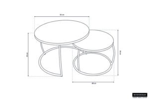 Table basse 'Lars' set de 2 Noir – Image 2