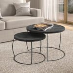 Table basse 'Lars' set de 2 Noir