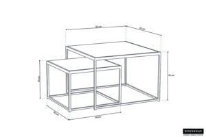 Table basse 'Quinn' set de 2 Noir – Image 2