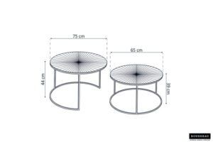 Table basse 'Livios' set de 2 Métal – Image 2