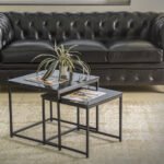 Table d'appoint 'Rennes' set de 2 Marbre noir