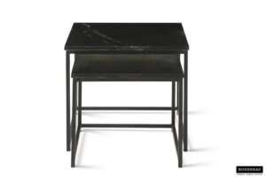 Table d'appoint 'Rennes' set de 2 Marbre noir – Image 5
