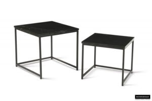 Table d'appoint 'Rennes' set de 2 Marbre noir – Image 3