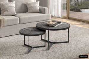 Table basse 'Laveu' set de 2 Gris