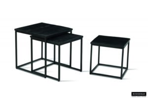 Table d'appoint 'Maia' set de 3 Noir – Image 3