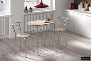 Table de cuisine + 2 chaise Adam métal – Image 2