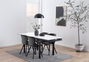 Table à manger céramique extensible blanc 'Huddersfield' – Image 4