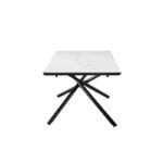 Table à manger céramique blanc effet marbre extensible – Image 2