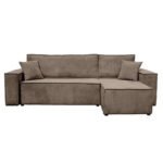 Salon d'angle 'Léna' convertible et coffre de rangement