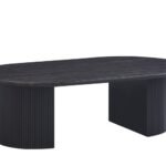 TABLE BASSE 'LAGOS' 120 CM OVALE DÉCOR BRUN FONCÉ