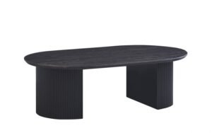 TABLE BASSE 'LAGOS' 120 CM OVALE DÉCOR BRUN FONCÉ