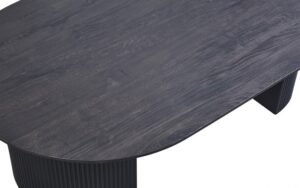 TABLE BASSE 'LAGOS' 120 CM OVALE DÉCOR BRUN FONCÉ – Image 3