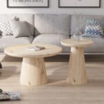 Table basse 'Lukas' 80 cm + 40 cm  Chêne vieilli