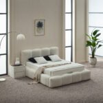 Boxspring Elenor beige matelas inclus