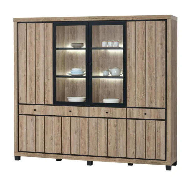 Living Vitrine avec éclairage led EDUARD