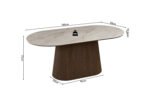 Table à manger 'Vigo' 180 cm Ovale Décor Chêne Foncé Shakespear Beige – Image 2