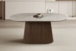 Table à manger 'Vigo' 180 cm Ovale Décor Chêne Foncé Shakespear Beige