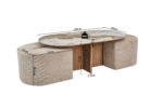 Table de salon Evora avec 2 poufs – Image 4