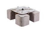 Table de salon Evora avec 4 pouf – Image 6